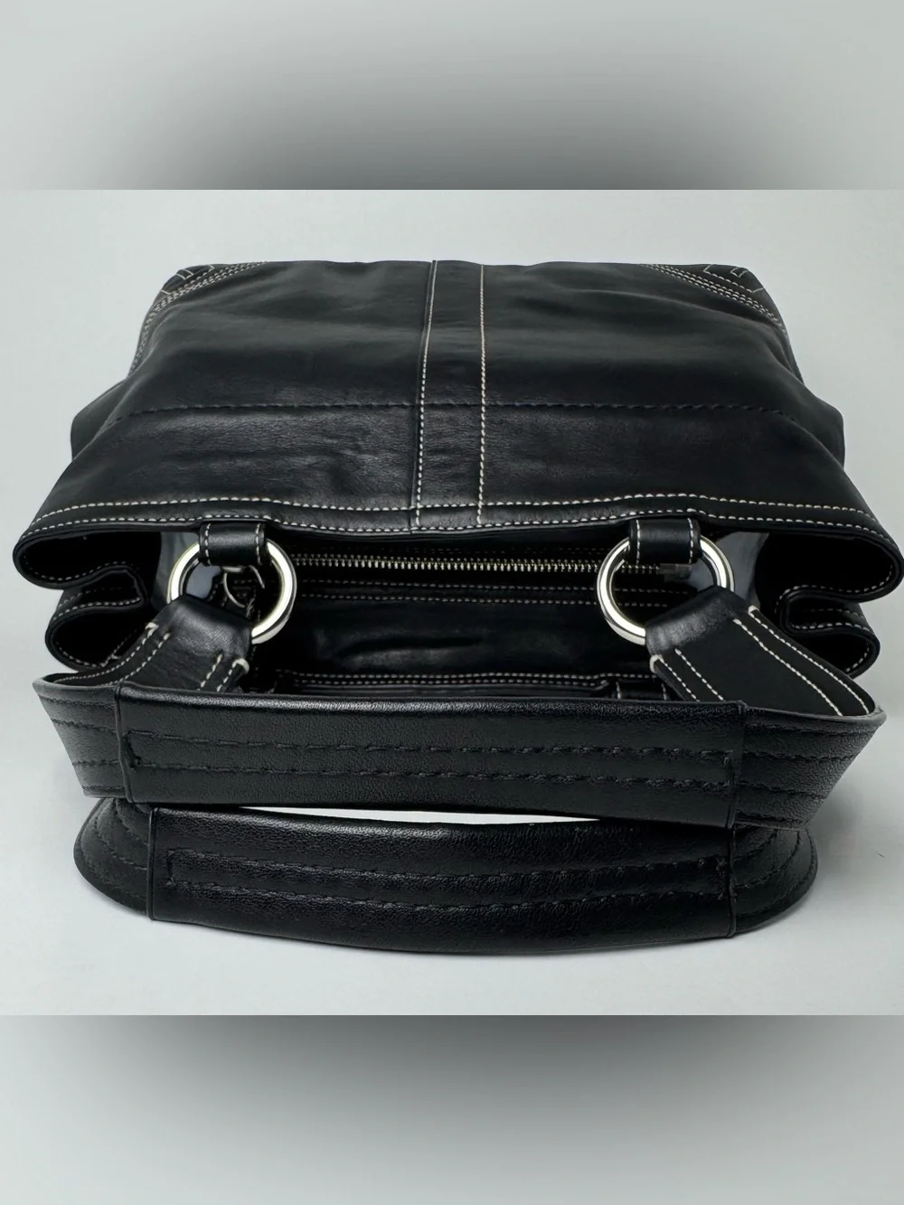 Coach Soho Black Leather Double Buckle Pocket Shoulder Bag-F08A09 -Y2K